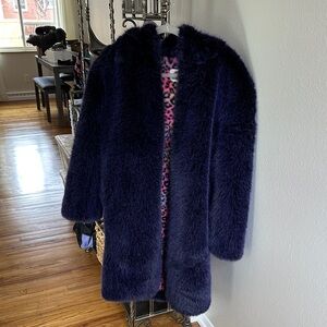 Space Island Midnight Kitty fur coat size large